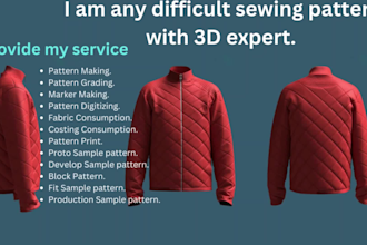 make clothing sewing pattern with grading in low price