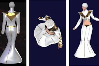 create high quality 3d fashion models with animation  ready simulation