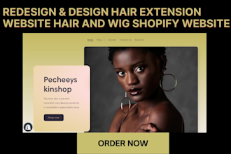 redesign hair extension website hair and wig shopify website
