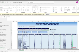 an excel inventory management system with dashboard