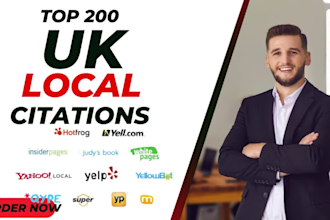 do 200 local citations for  local SEO UK ,USA, canada ,uae