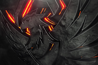 create a stunning dark 3d logo intro with neon glow animation