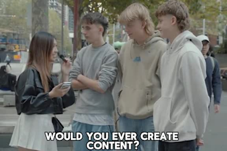 make ugc street interview ads, podcast for social media using your question
