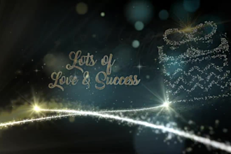 create merry christmas, happy new year greetings video, logo animation
