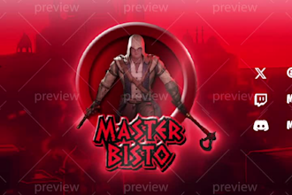 create custom youtube or twitch banners and profile pics