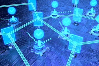 realistic full HD 3d blockchain animation, cryptocurrency video with saas video