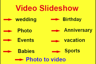 create a video slideshow for weddings, birthdays, or any event
