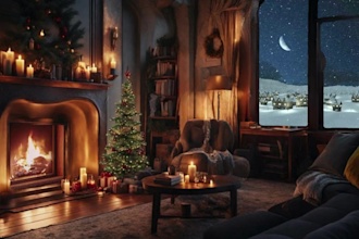 do 4k cozy room videos with natural rain and fireplace sound