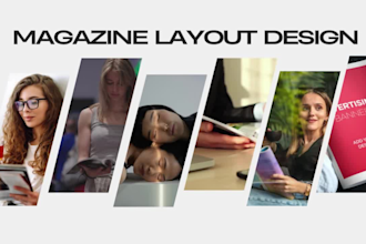 do magazine layout design, catalog, annual report, cover, canva ebook, designrr