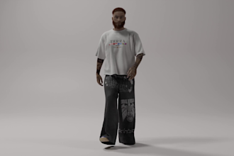 make 3d fashion with people walk