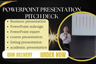 do powerpoint presentation pitch deck listing for academic, course or business