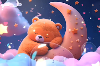 create lullaby baby sleep music video for your channel
