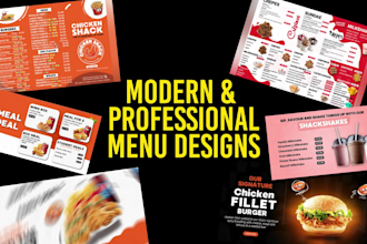 design digital menu, digital menu board or animated menu