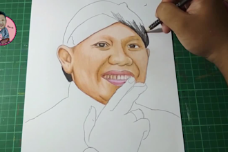 draw your portrait with colored pencils