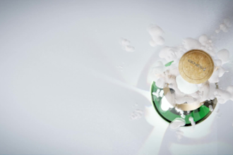 put your logo on a champagne cork 3d video intro or greeting