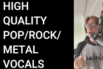 record high quality male pop rock metal vocals in english or swedish