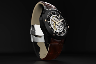 work in 3d model watch animation