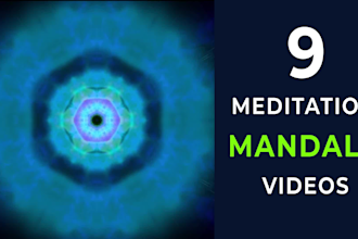 create 9 youtube mandala, meditation videos with music
