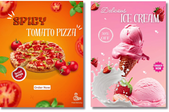 do ice cream, food flyer, social media post, restaurant menu