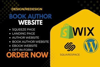 design book author website to sell book ebook website sales landing squeeze page