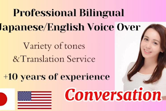 provide professional voiceovers in japanese and english