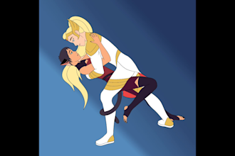 draw fanart, favorite character in cartoon or anime style