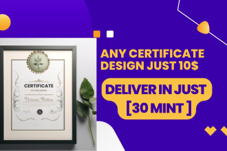 do any certificate templates design, diploma, award design
