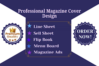 line sheets, sell sheets, flip books, magazine cover, photo book, product catalo