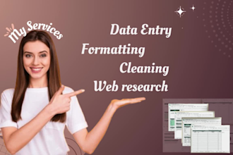 perform proper data entry, cleaning, formatting job