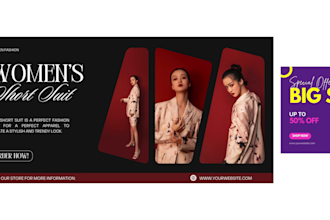 design website banner ads,banner design, product ads in 24 hour