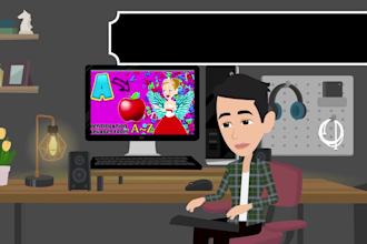 create 2d animated cartoon stories and explain ad video