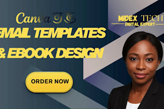 editable canva ebook, newsletter, canva template, canva email template