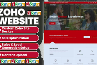 setup zoho CRM, zoho forms, zoho books, zoho sites, zoho commerce, zoho desk
