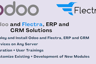 odoo and flectra, erp and CRM services also customize and develop new modules