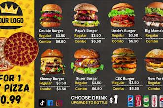create a beautiful digital menu board in canva