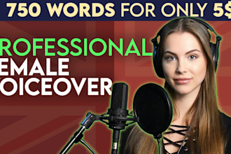 record a professional english female voice over narration