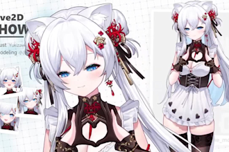 design cute live2d vtuber model, rig anime character for vtube studio
