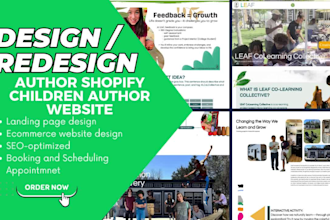 build design book ebook author website, news website, course writer website
