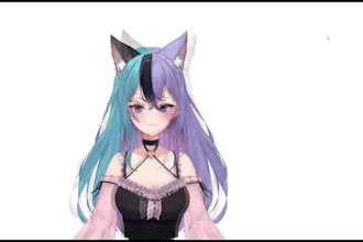 live2d vtuber model,anime artrig,vroid, pngtuber,vrchat,toggles,vbridger,manga