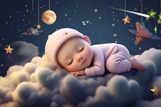 create 1 to 10 hours long lullaby baby sleep music video for youtube