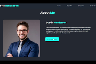 develop personal portfolio website, landing page using javascript, PHP