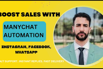 build automated instagram facebook whatsapp chatbot using manychat