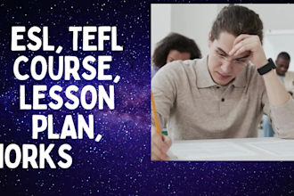 write esl, tefl course content and lesson plan