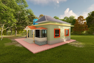 create exterior model, realistic rendering and landscaping