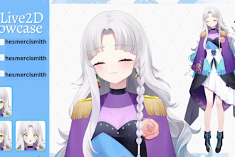 draw and rig live2d vtuber model, custom vtuber, vtuber commission, live2d model