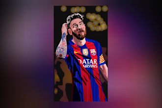 draw colorful digital portrait art illustration from photos