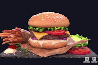 do realistic 3d food model, 3d food design,cgi food animation, 3d food animation