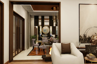 model and render interior space
