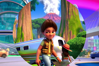 do 3d animation for kid cartoon video, ai kid learning  video youtube