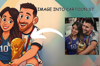 create custom cartoon portraits in disney or pixar style